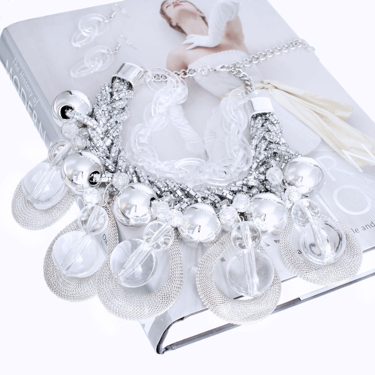 Dazzling Silver Teardrop Cascade Ensemble|15 + 3 inches - Premium Wholesale Jewelry from Pinktown - Just $83! Shop now at chiquestyles