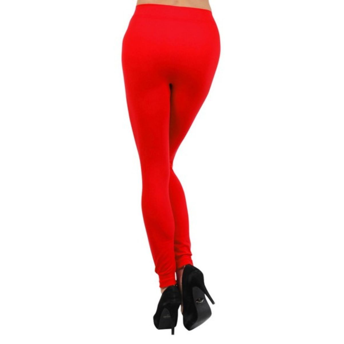Red Fleece Lined Leggings-Waist 25"-32".|One Size - Premium Wholesale Fashion Accessories from Pinktown - Just $12! Shop now at chiquestyles