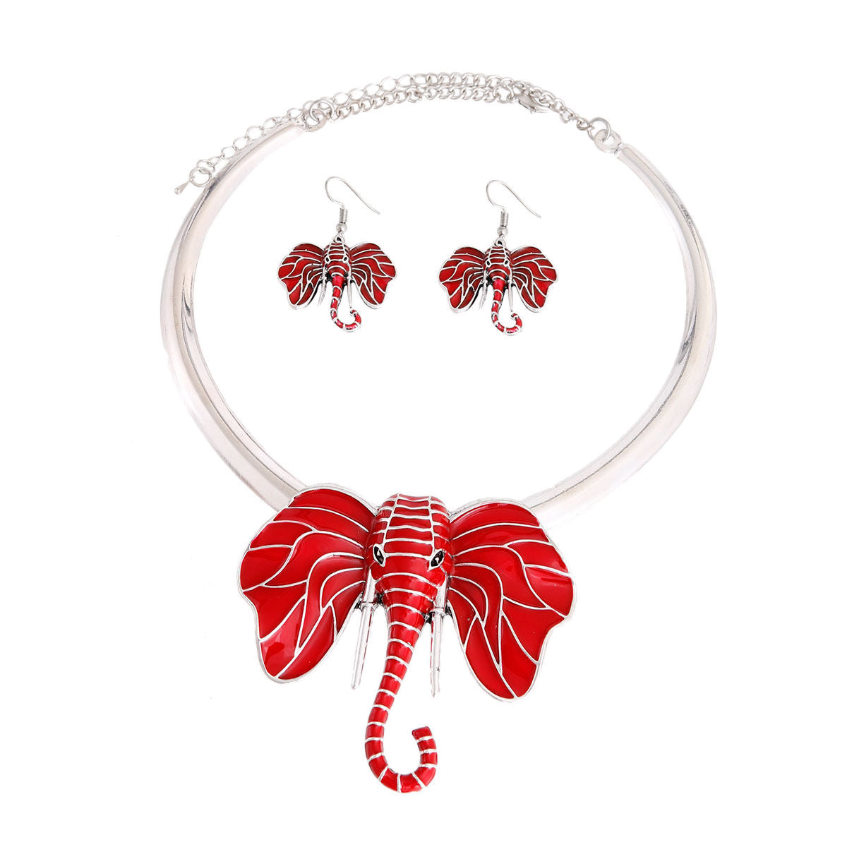 Red Elephant Head DST Collar Necklace - Premium Wholesale Jewelry from Pinktown - Just $16! Shop now at chiquestyles