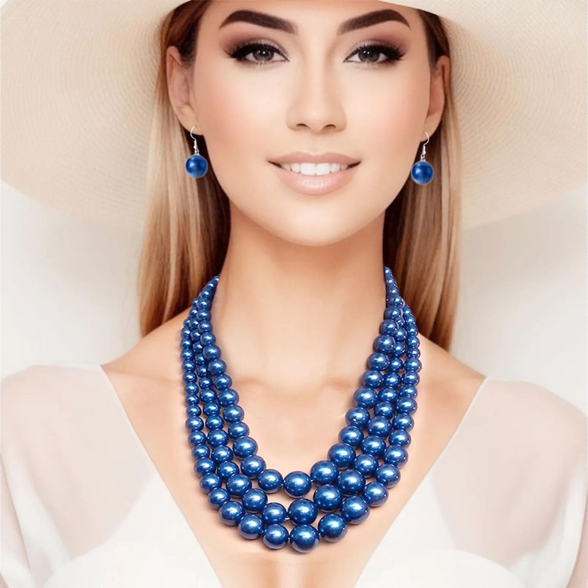 Multi Strand Pearl Necklace Set|18 inches - Premium Wholesale Jewelry from Pinktown - Just $14! Shop now at chiquestyles