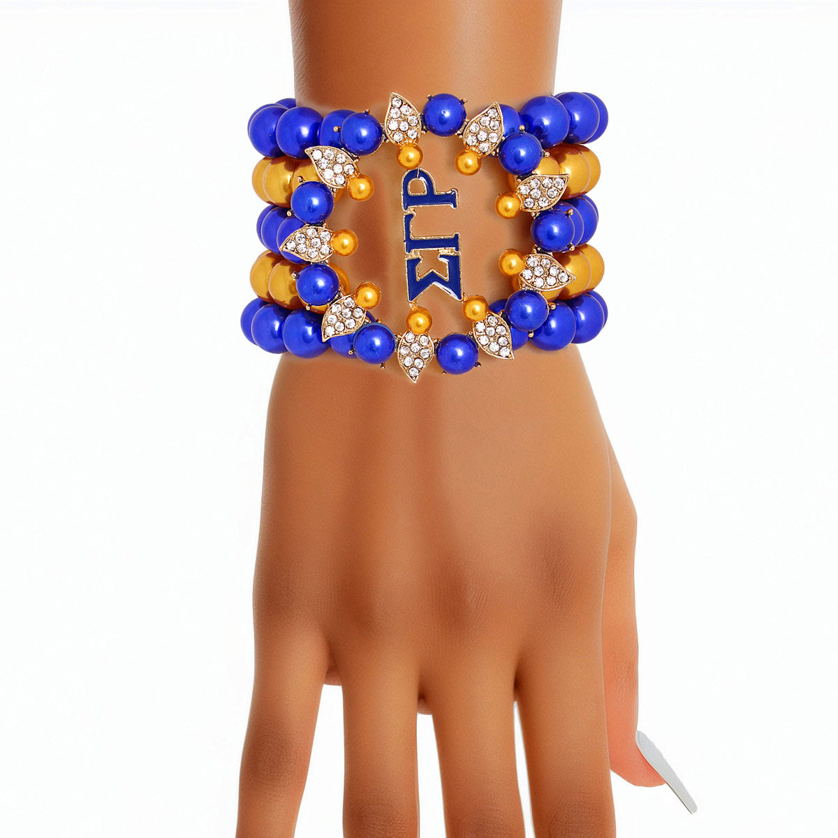 Bracelet Blue Gold Pearl Sigma 5 Strand for Women - Premium Wholesale Jewelry from Pinktown - Just $17! Shop now at chiquestyles