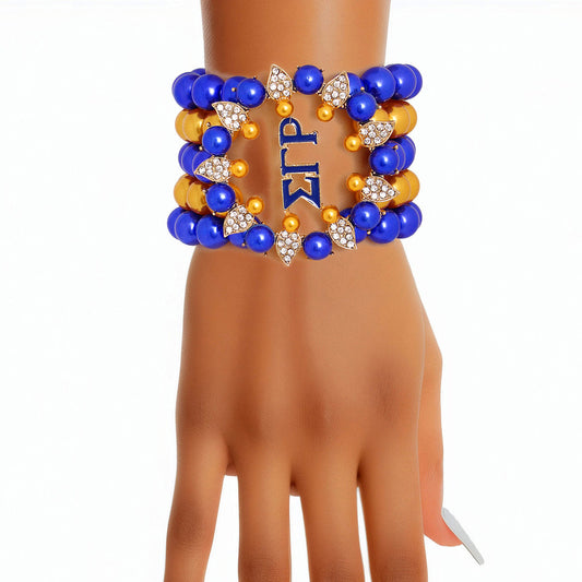 Bracelet Blue Gold Pearl Sigma 5 Strand for Women - Premium Wholesale Jewelry from Pinktown - Just $17! Shop now at chiquestyles