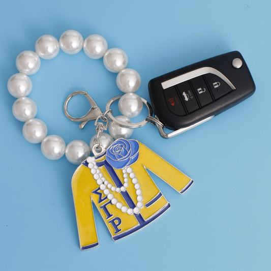 Yellow Blue Sorority Keychain|4.25 x 3.25 inches - Premium Wholesale Fashion Accessories from Pinktown - Just $17! Shop now at chiquestyles