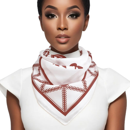 DST Sorority Fortitude White Square Scarf