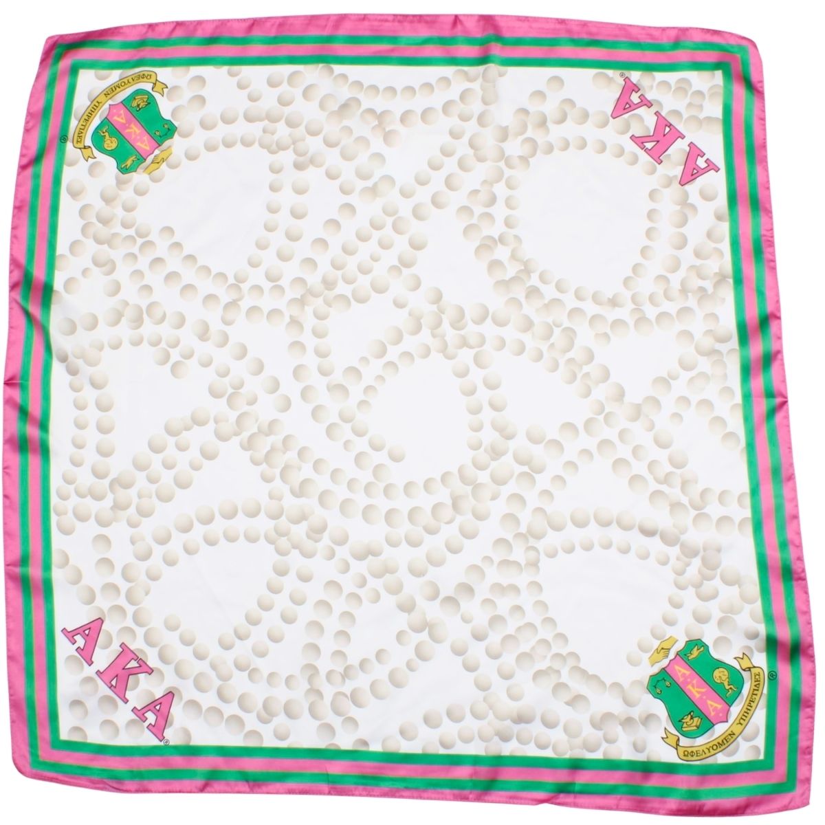 AKA Sorority Pearl Print Square Scarf for Women