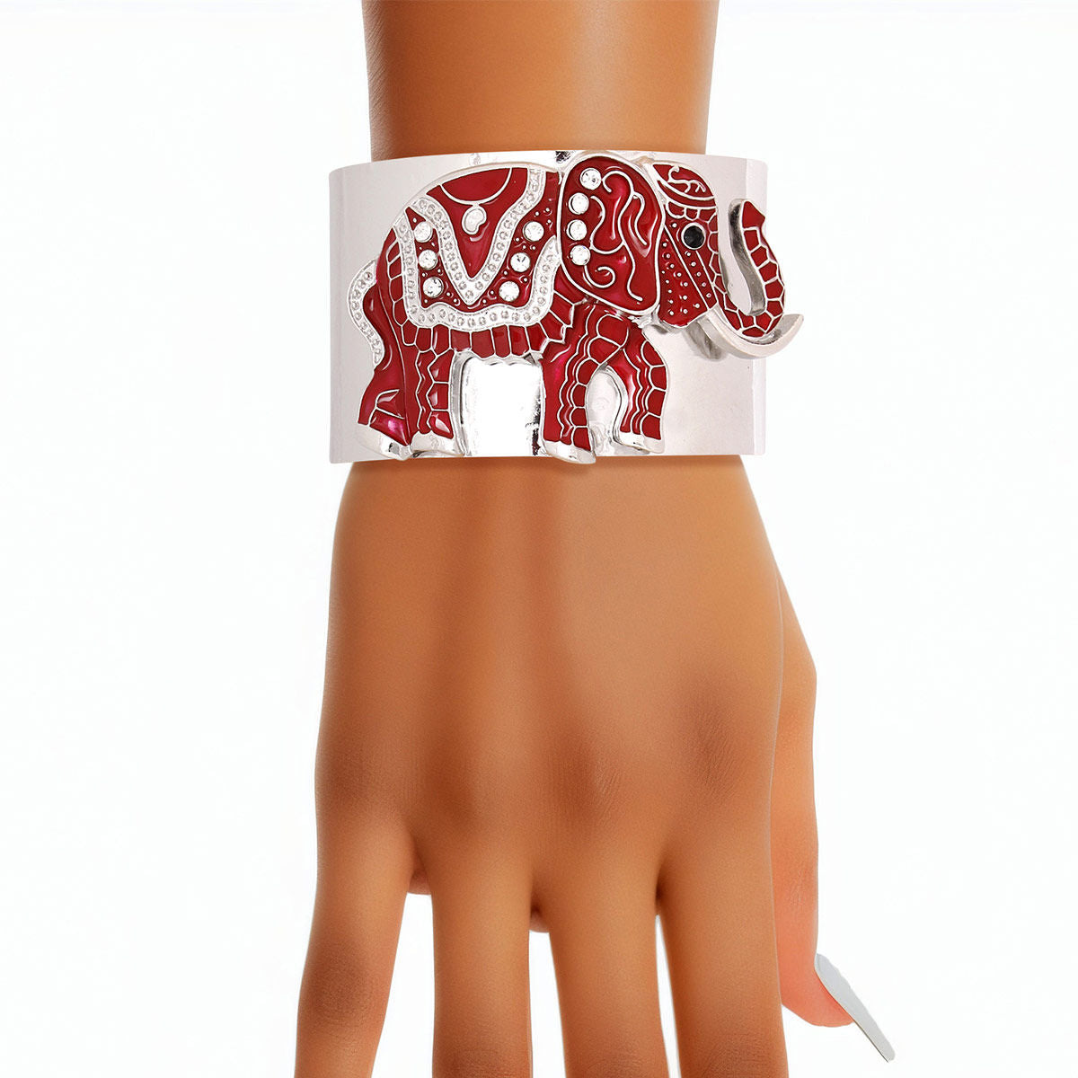 Bracelet DST Red Elephant Tribal Cuff for Women - Premium Wholesale Jewelry from Pinktown - Just $14! Shop now at chiquestyles