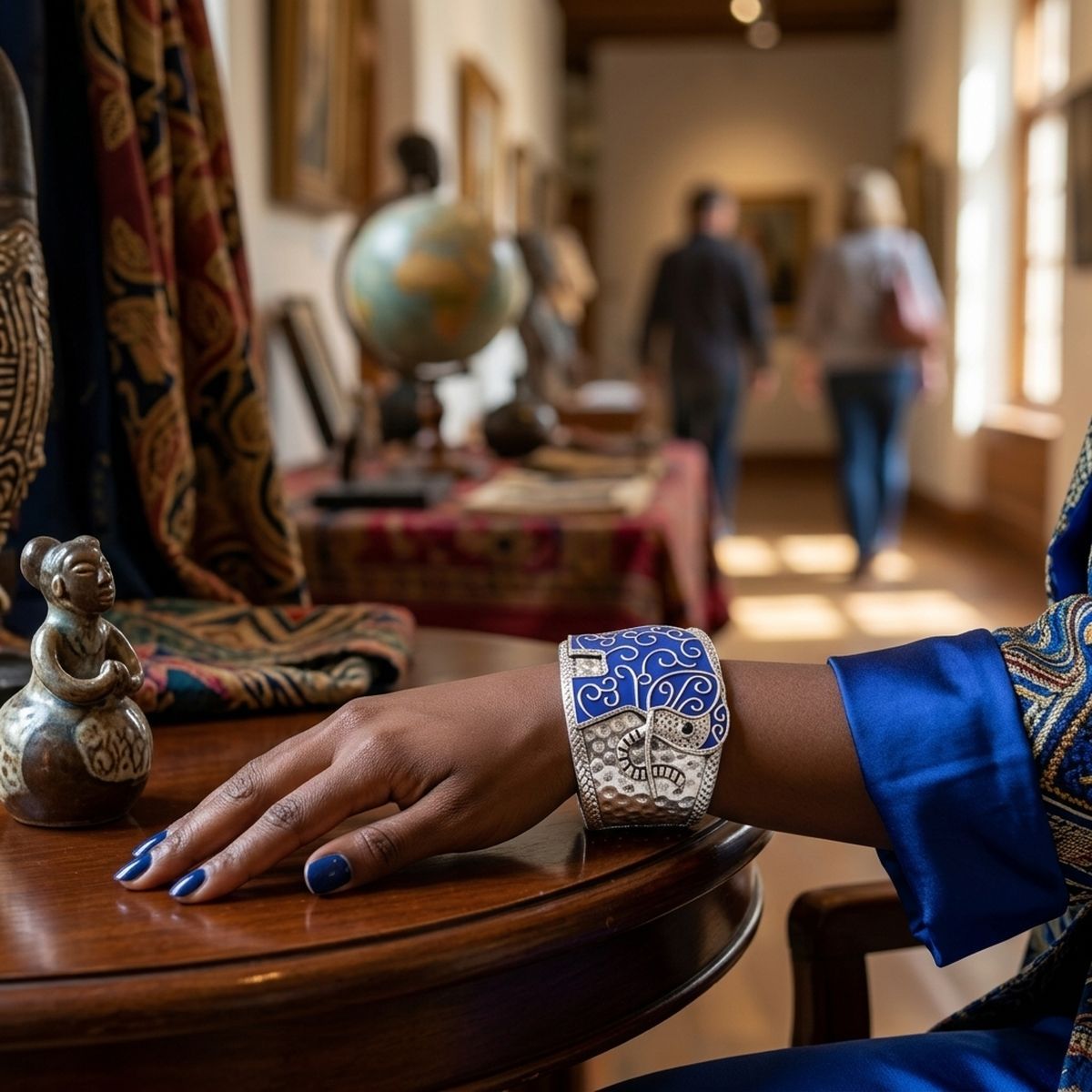Full Blue Elephant Cuff