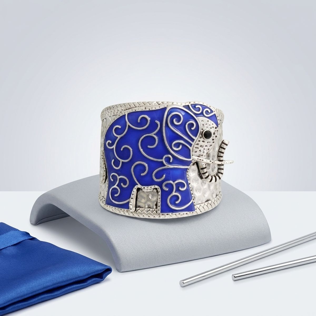 Full Blue Elephant Cuff
