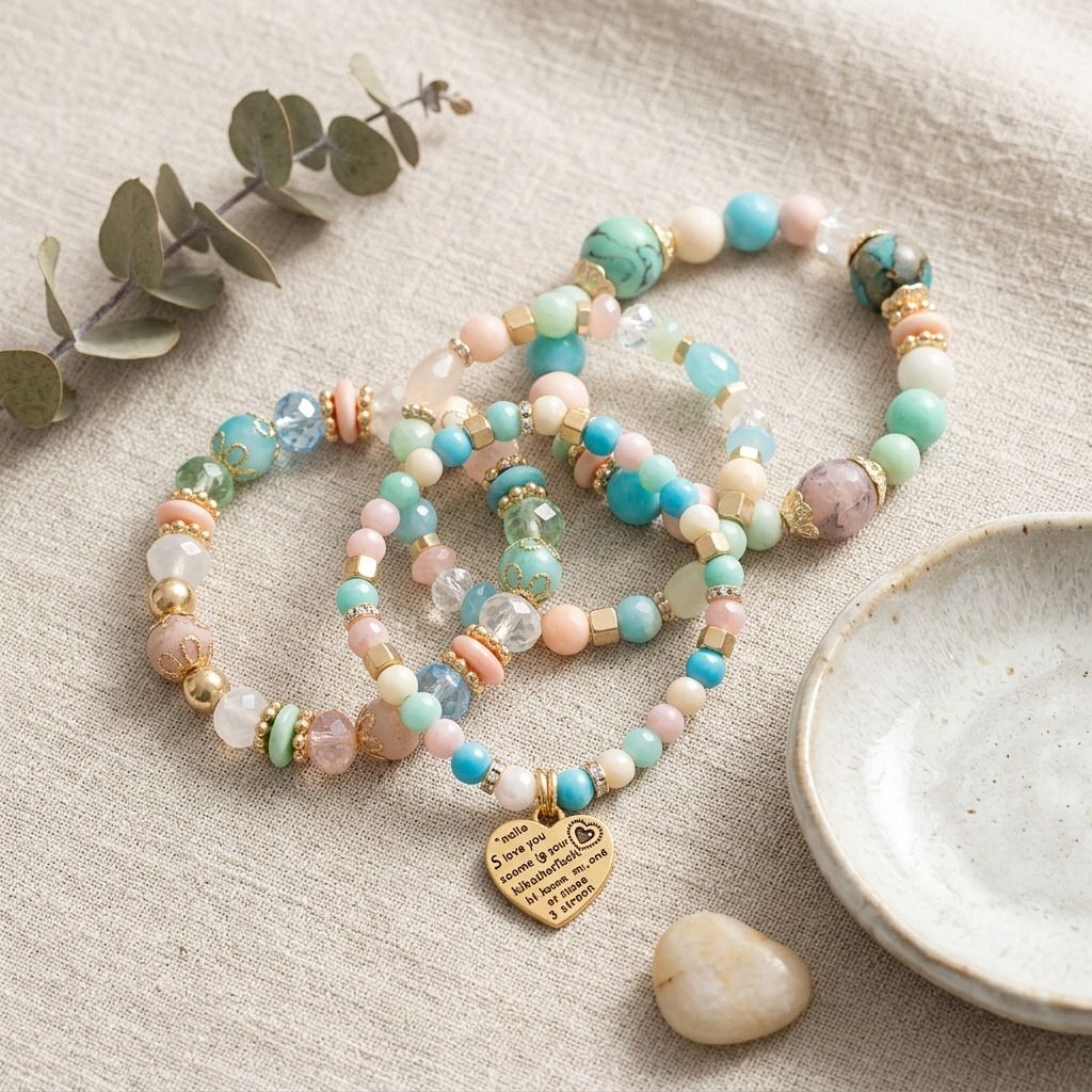 Multi Stone Glass Love Bracelets