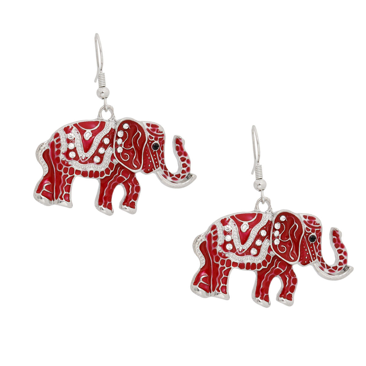 Drop DST Red Elephant Tribal Earrings for Women - Premium Wholesale Jewelry from Pinktown - Just $6! Shop now at chiquestyles