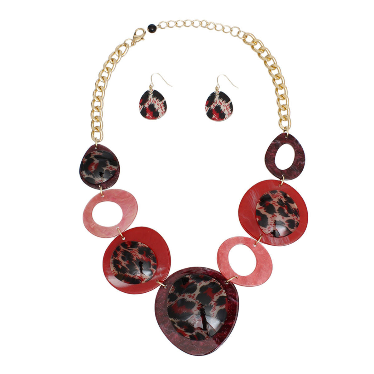Necklace Marbled Red Leopard Links for Women - Premium Wholesale Jewelry from Pinktown - Just $23! Shop now at chiquestyles