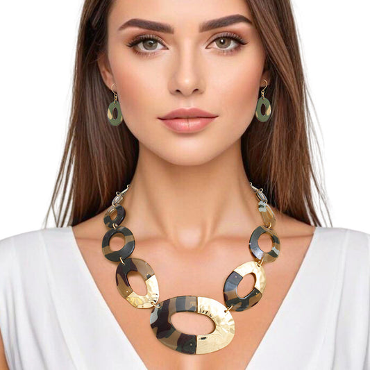 Necklace Camo Link Set for Women - Premium Wholesale Jewelry from Pinktown - Just $23! Shop now at chiquestyles