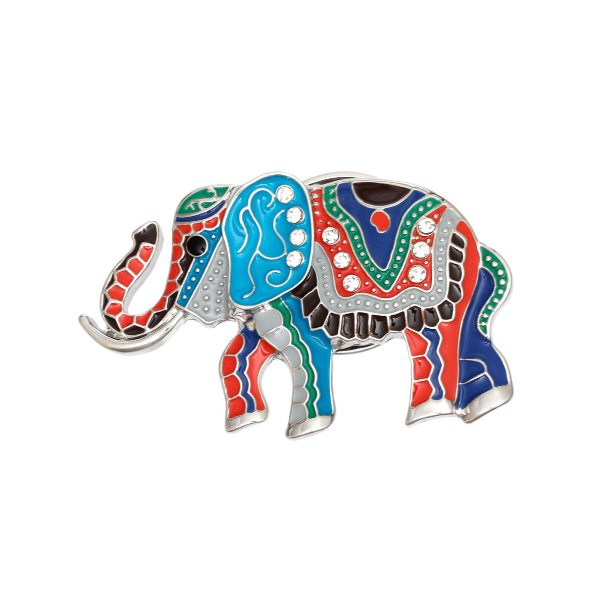 Brooch Multicolor Tribal Elephant Magnetic Pin - Premium Wholesale Jewelry from Pinktown - Just $14! Shop now at chiquestyles