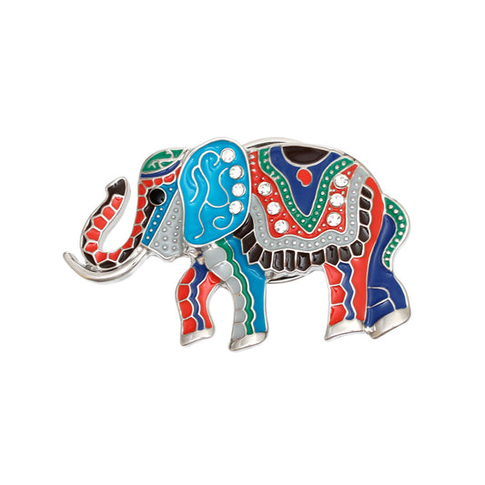 Brooch Multicolor Tribal Elephant Magnetic Pin - Premium Wholesale Jewelry from Pinktown - Just $14! Shop now at chiquestyles