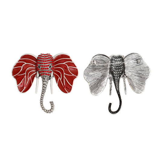 Brooch DST Elephant Head Red Stone Pin for Women - Premium Wholesale Jewelry from Pinktown - Just $12! Shop now at chiquestyles