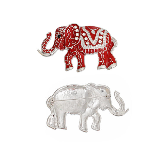 Brooch DST Red Elephant Tribal Pin for Women - Premium Wholesale Jewelry from Pinktown - Just $10! Shop now at chiquestyles