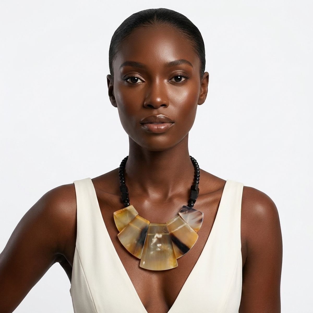 Handcrafted Real Water Buffalo Horn Bib Necklace