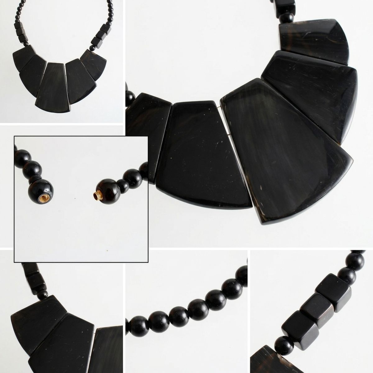 Handcrafted Real Water Buffalo Horn Bib Necklace
