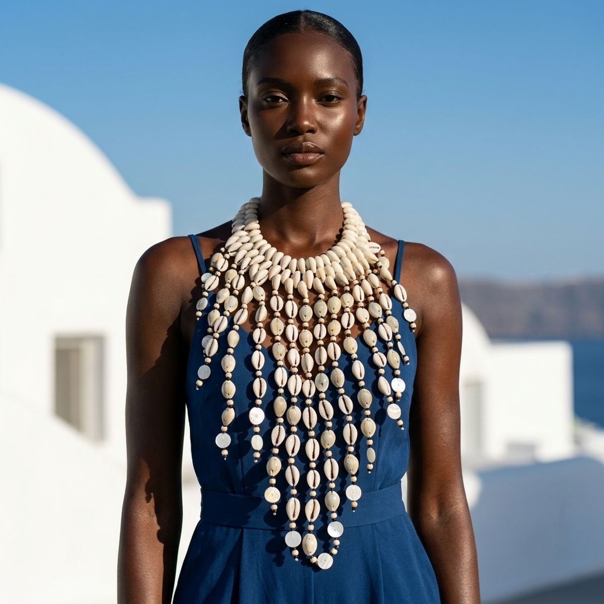 Handcrafted Cowrie Shell Large Bib Necklace