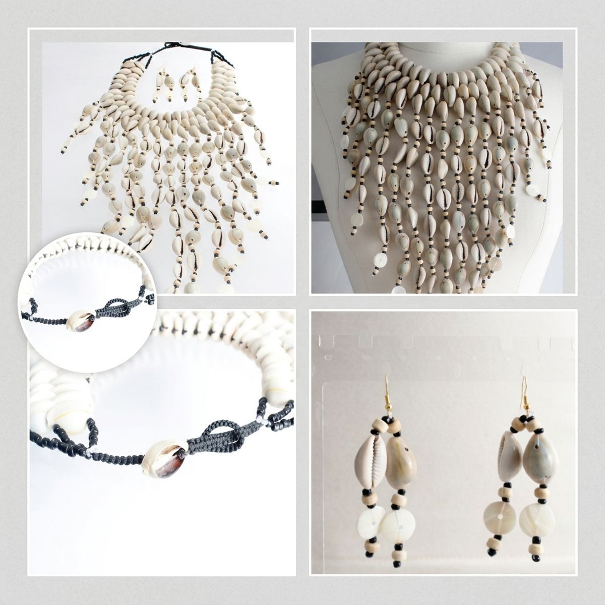 Handcrafted Cowrie Shell Large Bib Necklace