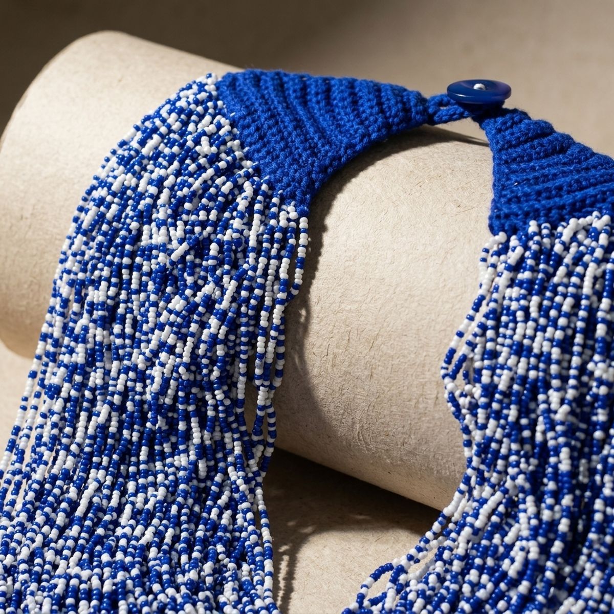 ZPB Mixed Blue & White 100 Strand Bead Necklace