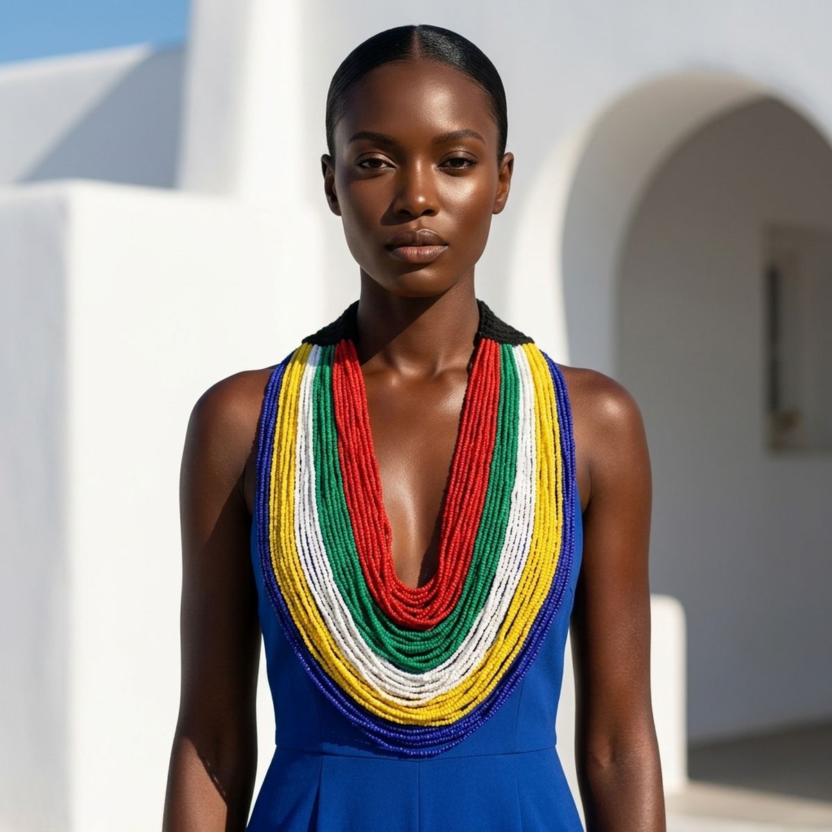 OES Colorblock Multicolor 100 Strand Necklace