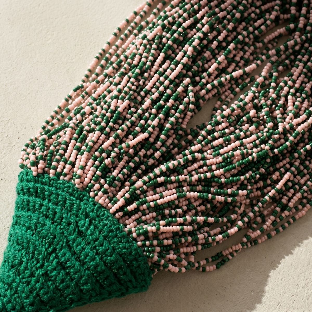AKA Mixed Pink & Green 100 Strand Bead Necklace