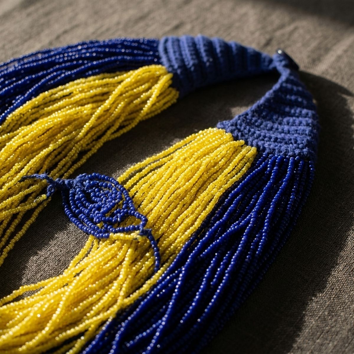 SGRHO Colorblock Blue Yellow 100 Strand Necklace