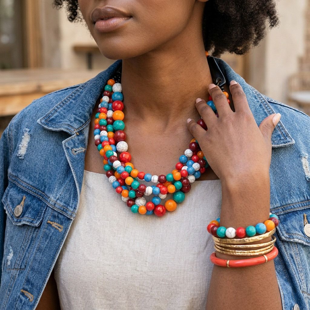 Cracked Multi Color Buffalo Horn Necklace