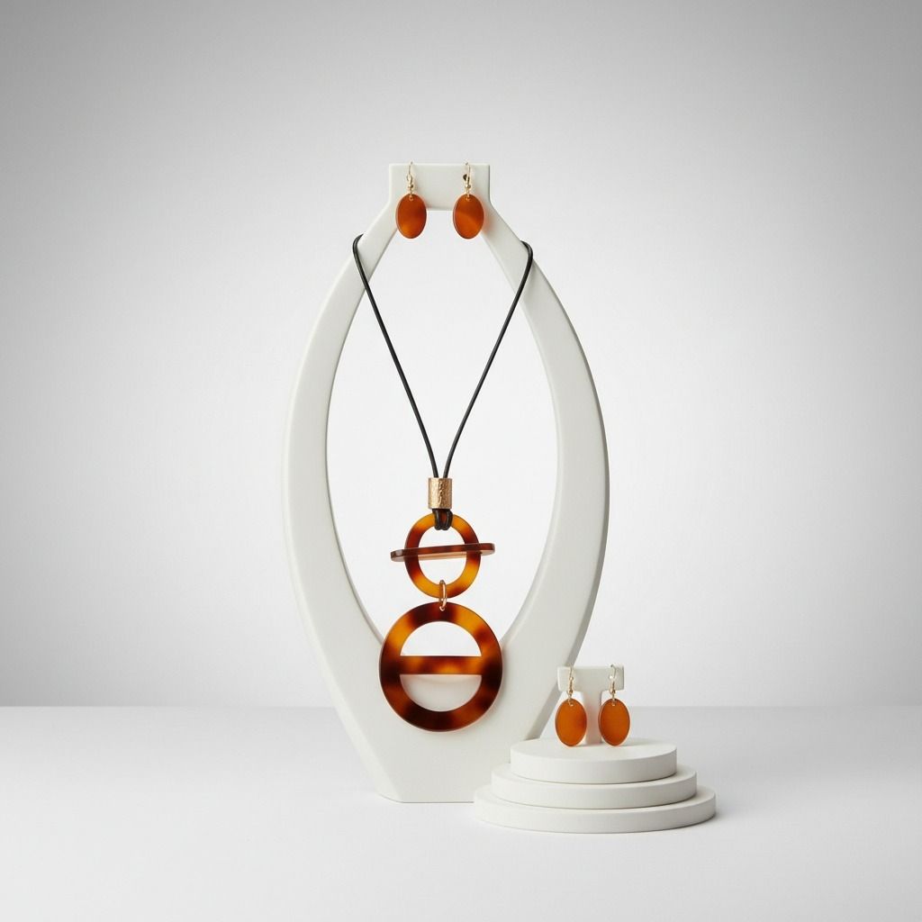 Round Tortoiseshell Pendant Set