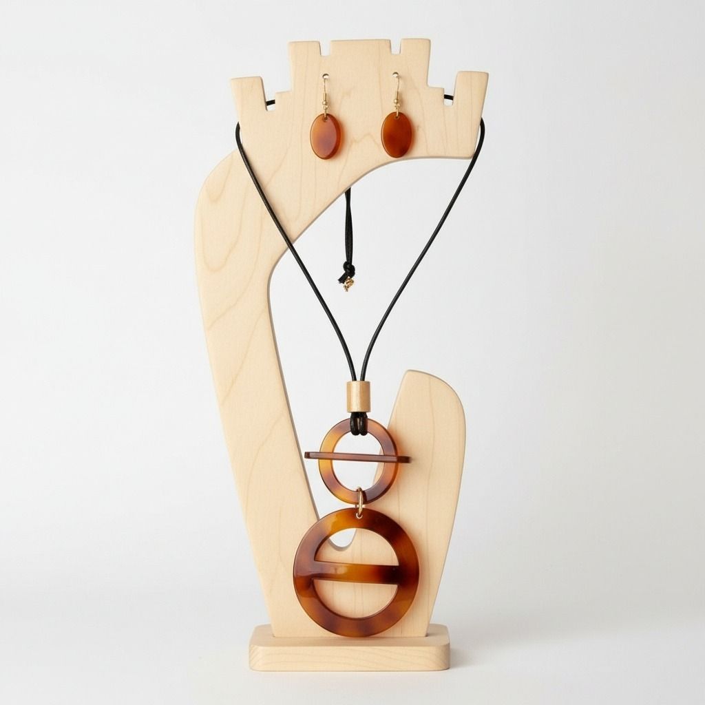 Round Tortoiseshell Pendant Set