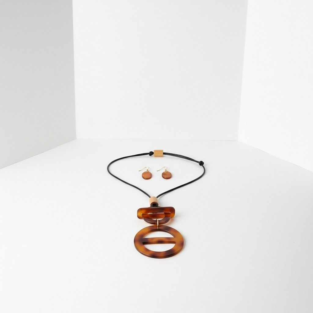 Round Tortoiseshell Pendant Set