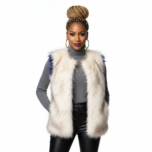 White Faux Fur Fashion Vest