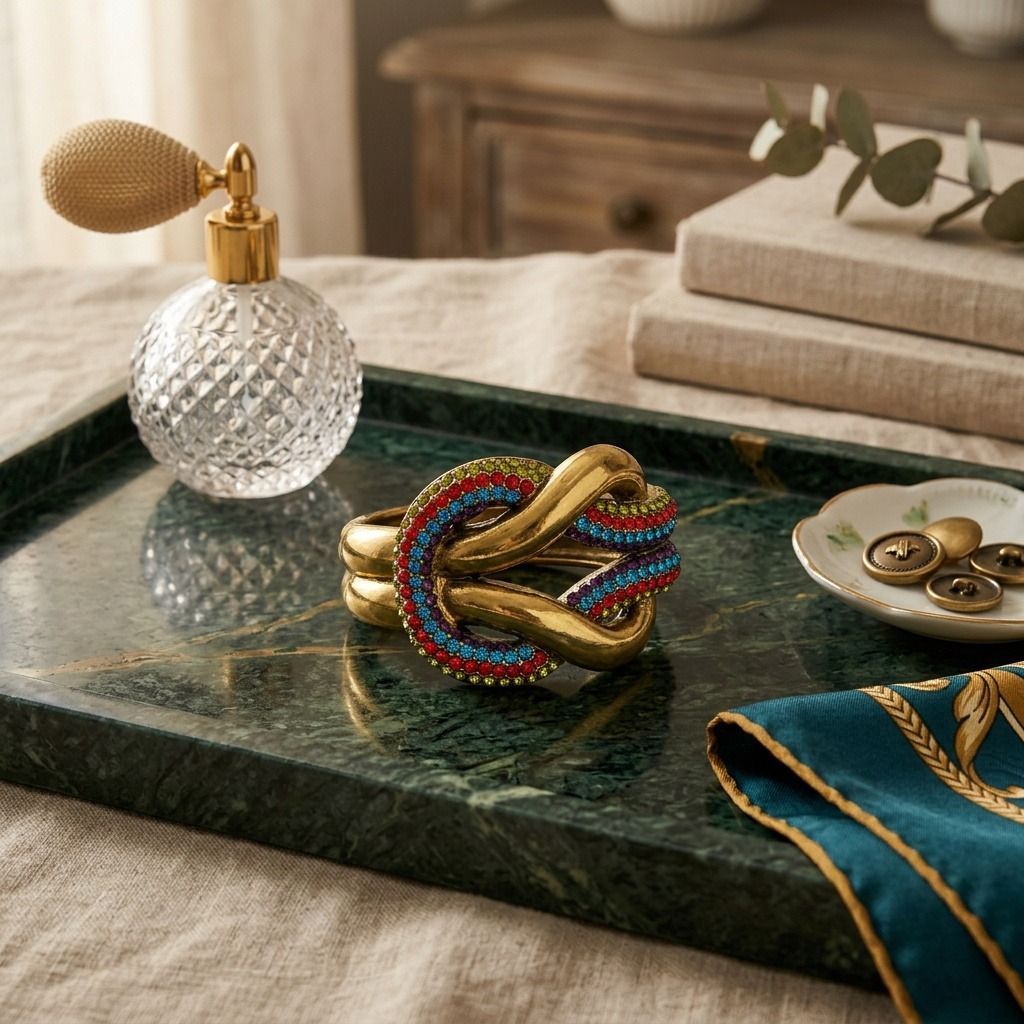 Burnished Rhinestone Knot Cuff