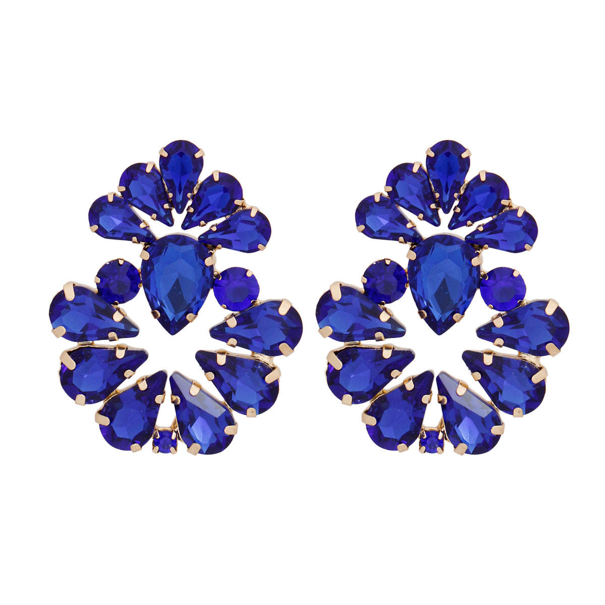 Stud Royal Blue Teardrop Gold Earrings for Women - Premium Wholesale Jewelry from Pinktown - Just $12! Shop now at chiquestyles