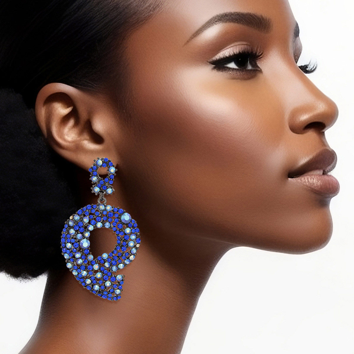 Drop Royal Blue Hematite 9 Earrings for Women - Premium Wholesale Jewelry from Pinktown - Just $10! Shop now at chiquestyles