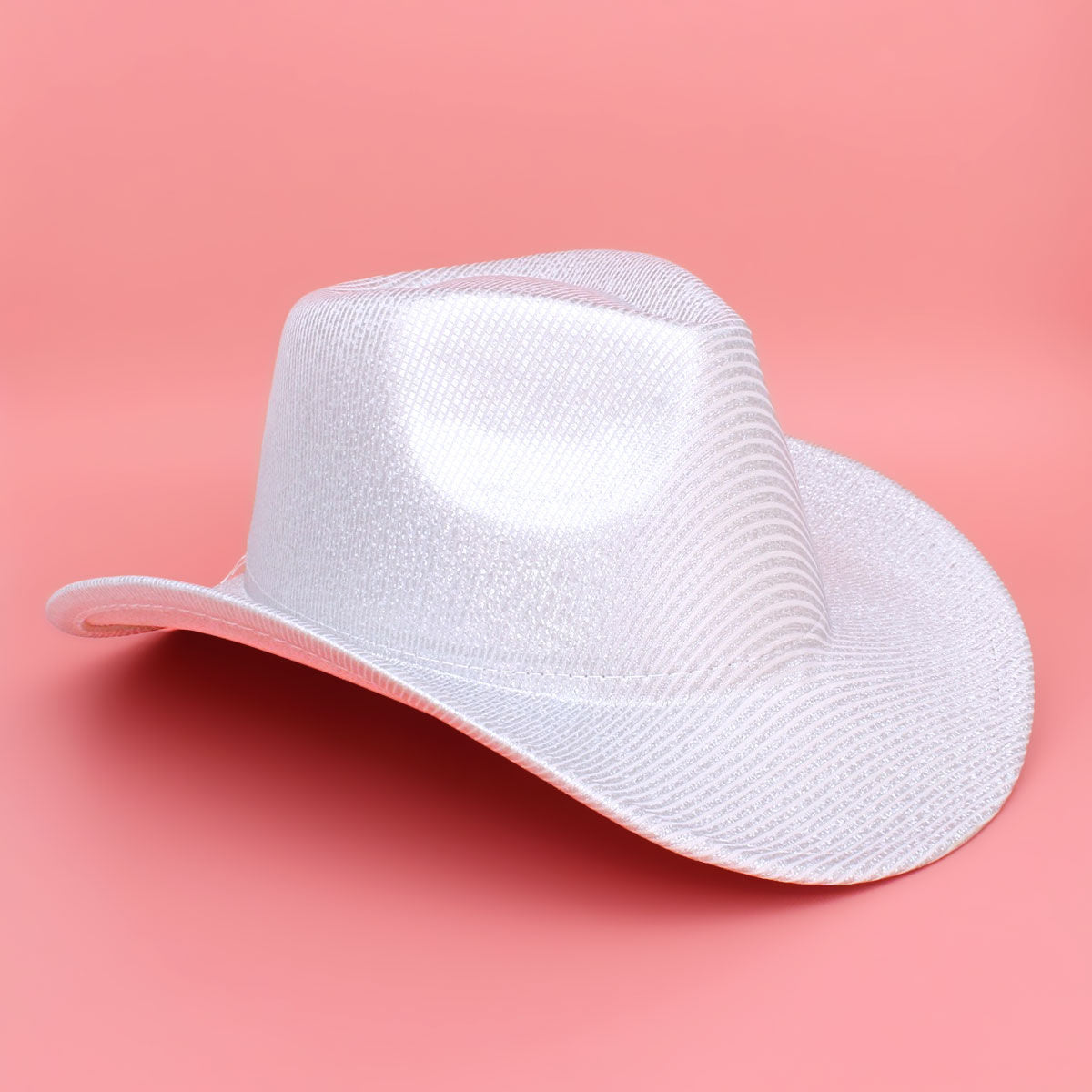 Cowboy Hat White Iridescent Stripe Fashion Hat
