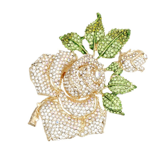 Nefertiti's Gilded Bloom: XL Gold Rose Brooch - Premium Wholesale Jewelry from Pinktown - Just $50! Shop now at chiquestyles