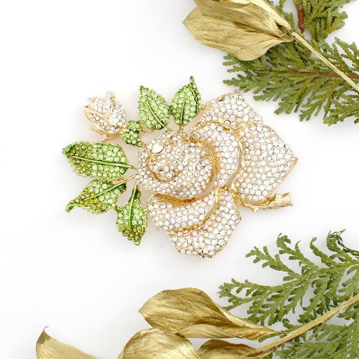 Nefertiti's Gilded Bloom: XL Gold Rose Brooch - Premium Wholesale Jewelry from Pinktown - Just $50! Shop now at chiquestyles