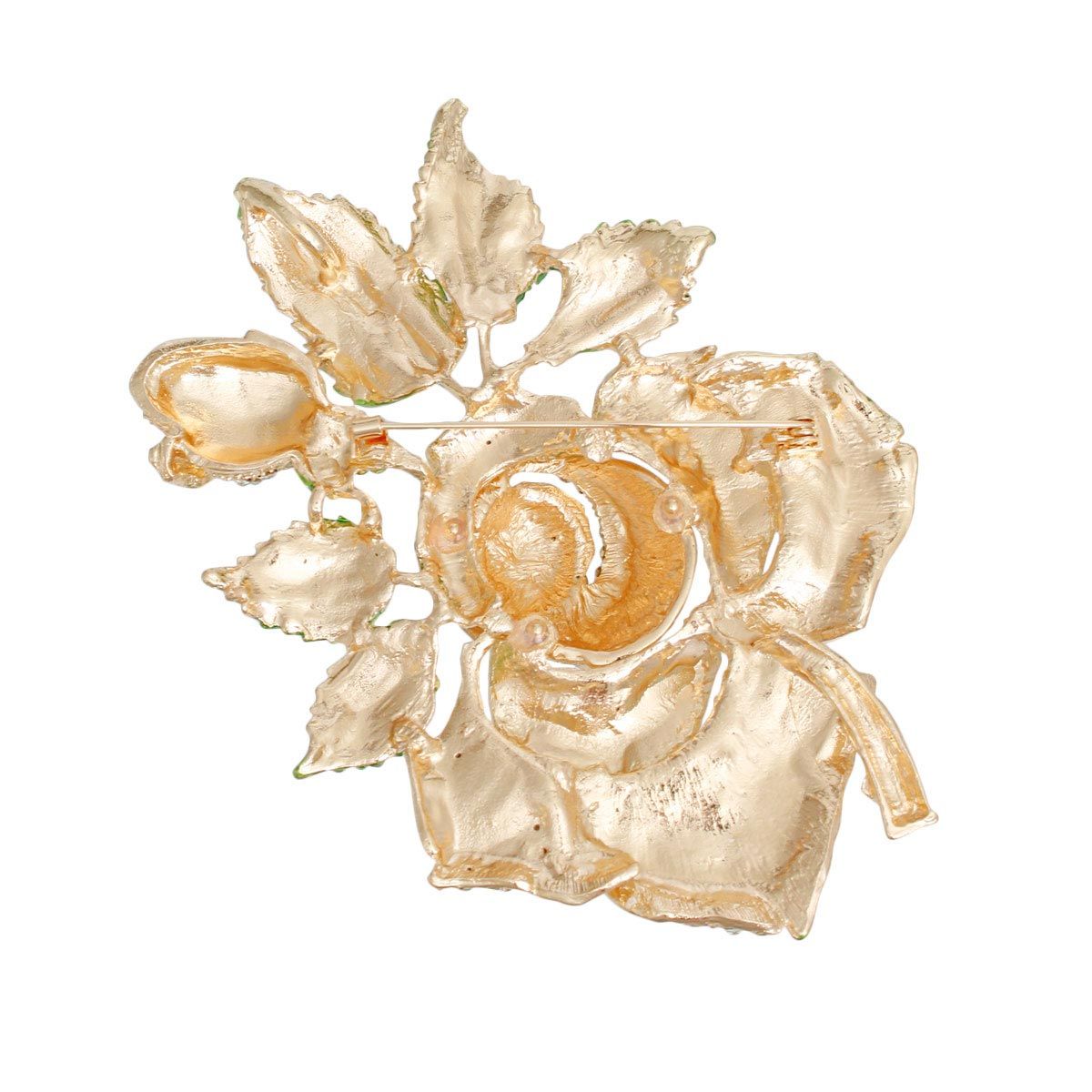 Nefertiti's Gilded Bloom: XL Gold Rose Brooch - Premium Wholesale Jewelry from Pinktown - Just $50! Shop now at chiquestyles