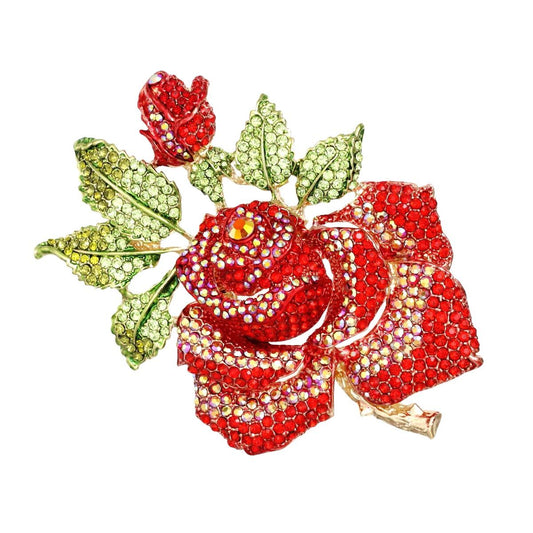 Adorned Majesty: Zahara's XL Gold Rose Brooch - Premium Wholesale Jewelry from Pinktown - Just $50! Shop now at chiquestyles