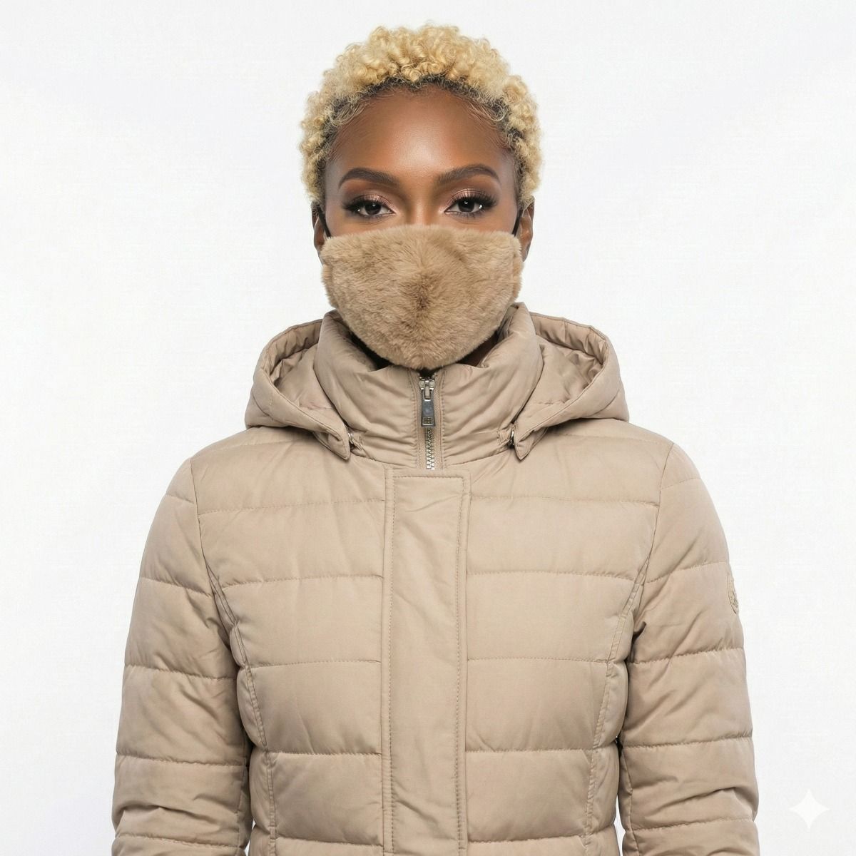 Light Brown Faux Fur Mask
