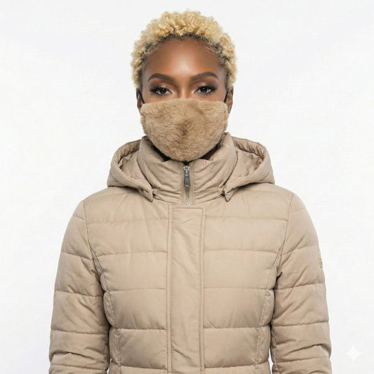 Light Brown Faux Fur Mask
