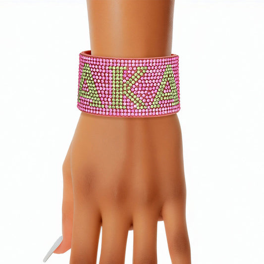 AKA Sorority Pink Rhinestone Magnetic Bracelet - Premium AKA Sorority Paraphernalia from Pinktown - Just $15! Shop now at chiquestyles