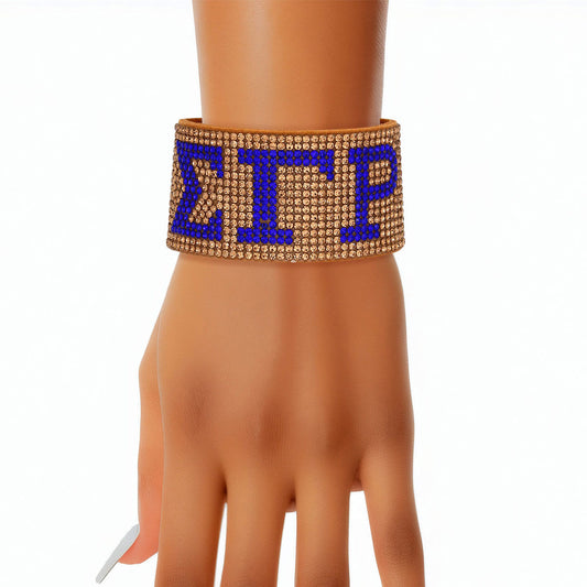 SGRHO Sorority Gold Rhinestone Magnetic Bracelet - Premium Sigma Gamma Rho Paraphernalia from Pinktown - Just $15! Shop now at chiquestyles