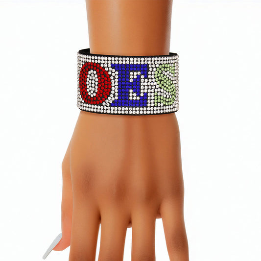 OES Sorority Clear Rhinestone Magnetic Bracelet - Premium Wholesale Jewelry from Pinktown - Just $15! Shop now at chiquestyles