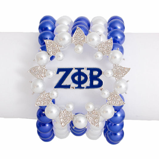 Discontinued: Bracelet Blue White Pearl ZPB 5 Strand for Women