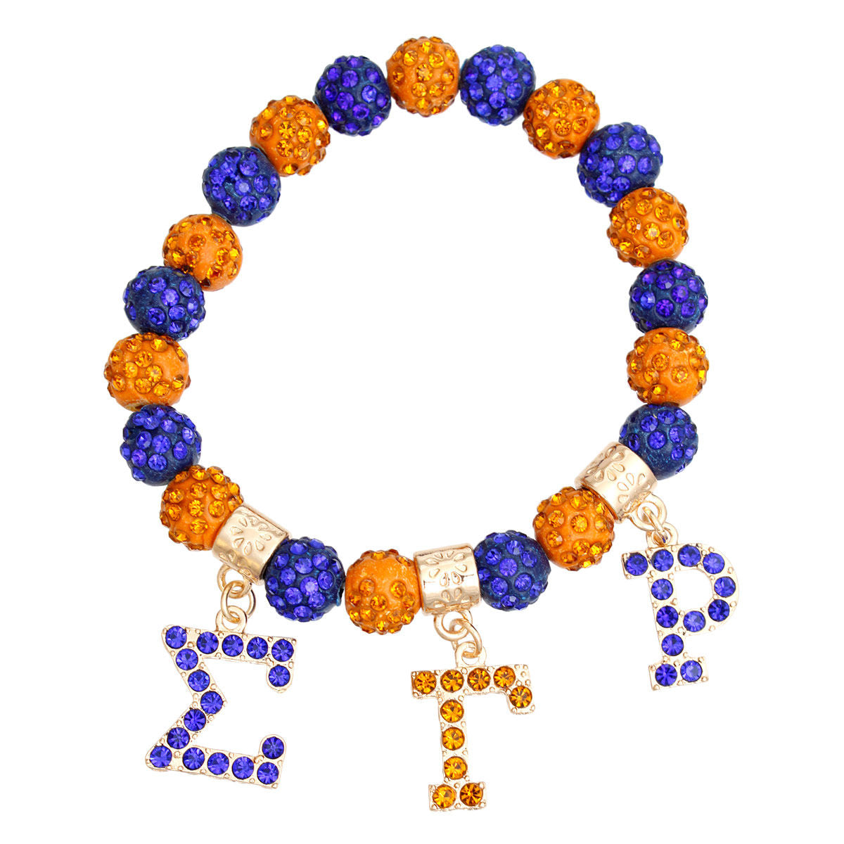 SGRHO Sorority Blue and Gold Bling Letter Bracelet - Premium Sigma Gamma Rho Paraphernalia from Pinktown - Just $12! Shop now at chiquestyles