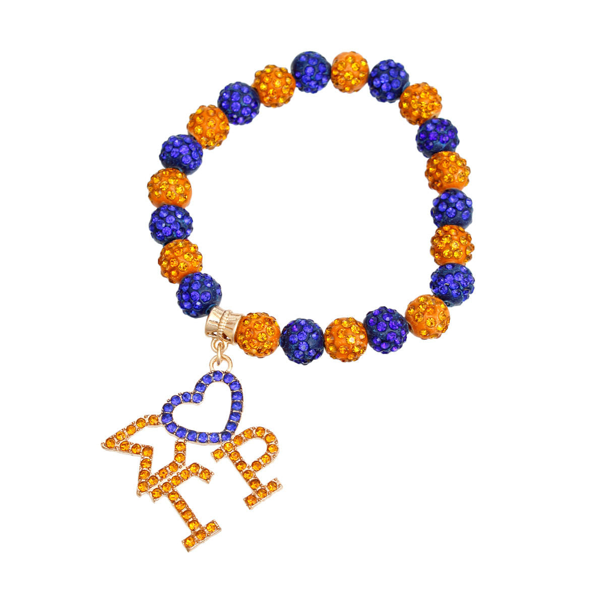 SGRHO Blue Gold Bling Sorority Charm Bracelet - Premium Sigma Gamma Rho Paraphernalia from Pinktown - Just $12! Shop now at chiquestyles