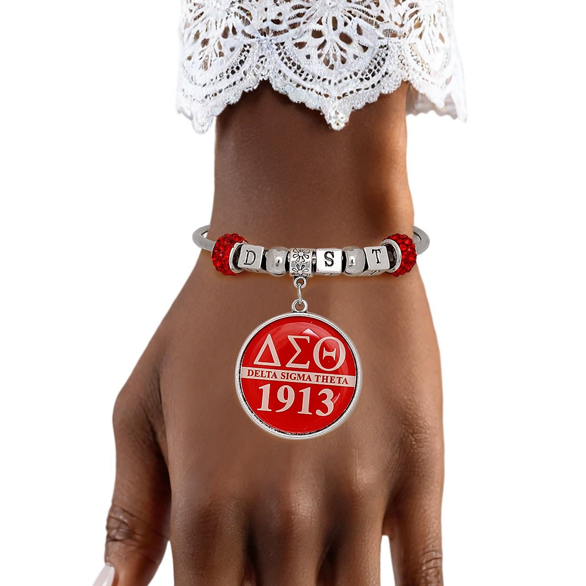 DST Greek Merch Heritage Charm Bangle Bracelet